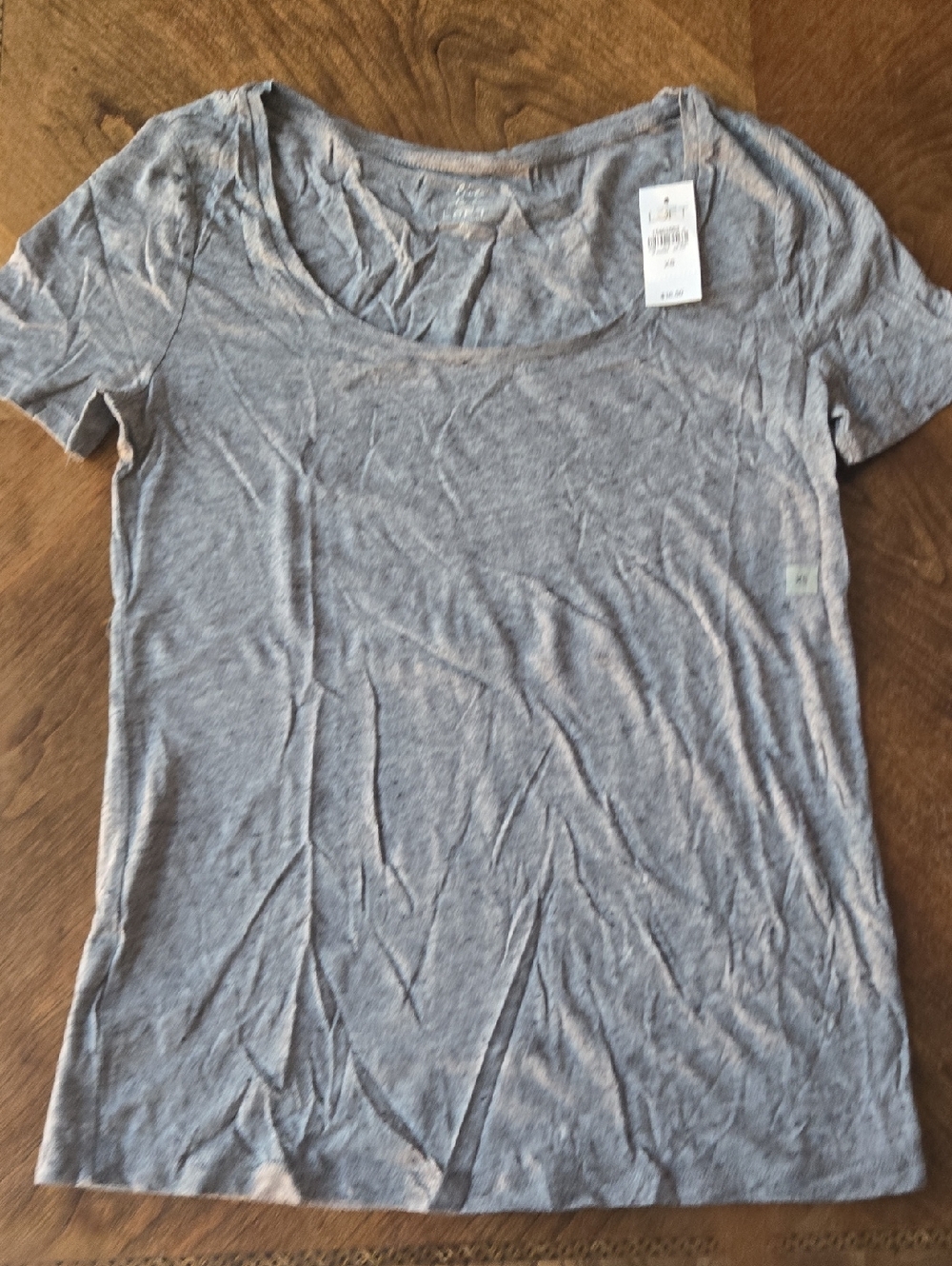 LOFT Heather Gray Scoop Neck Short Sleeve Tee